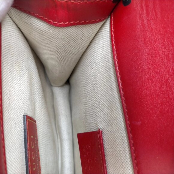 Authentic Gucci Shoulder Bag Red Leather mn828-120826 - Picture 11 of 16